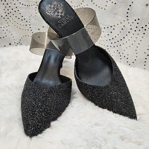 Vince Camuto Black Glitter Heels